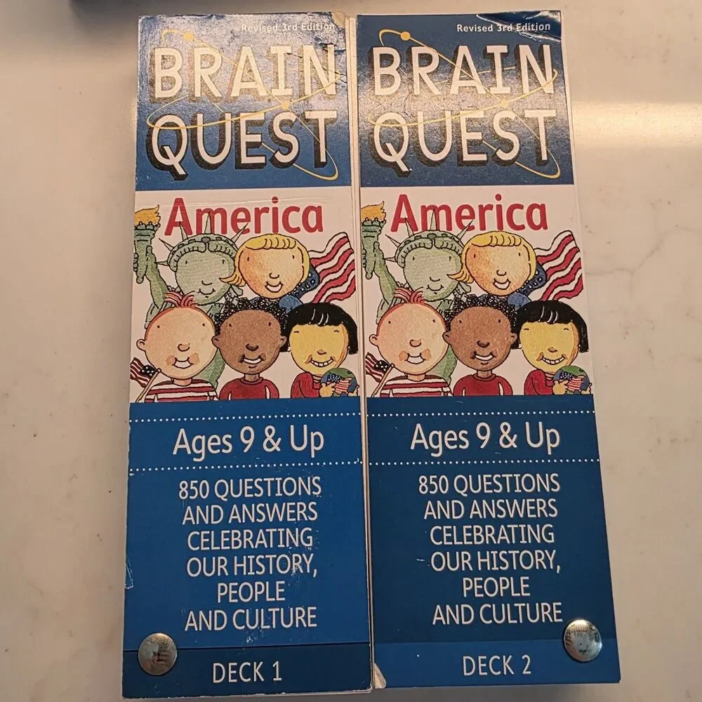 Brain Quest Smart Cards Lot of 2: For The Car Travel (7+) & America (9+)
